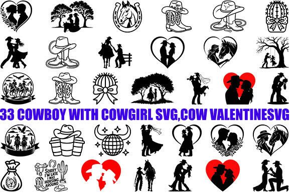 33 Cowboy with Cowgirl SVG for Real Embroidery Projects