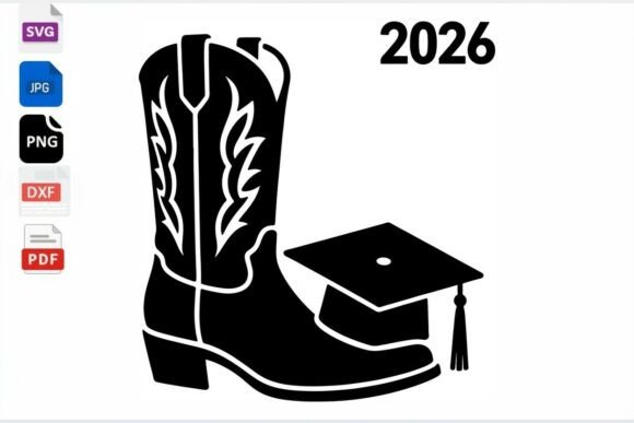 Cowboy Boot Graduation 2026 SVG PNG Design Review