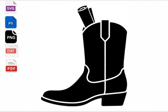 Cowboy Boot SVG DXF PNG JPG PDF Files