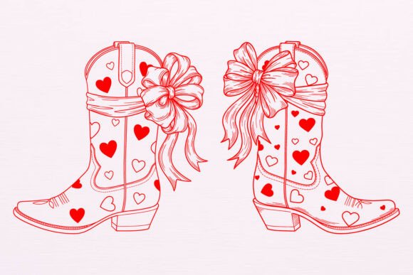 Cowboy Boots Valentine SVG with Hearts Review