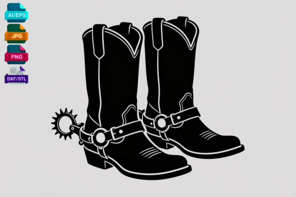 Cowboy Boots with Spur SVG Clipart Review for Real Projects