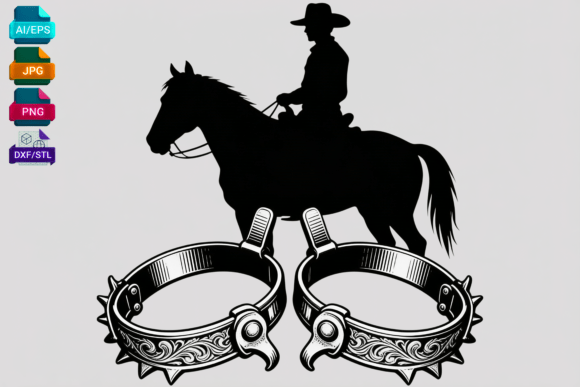 Cowboy Horse Silhouette Spurs SVG DXF: A Practical Embroidery Design Review