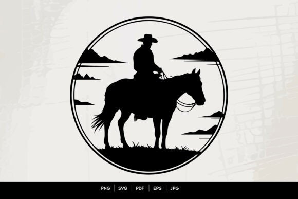 Cowboy on Horse Western Badge Vector Review for Real Projects