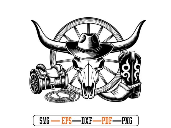 Cowboy Skeleton SVG, Western Skull