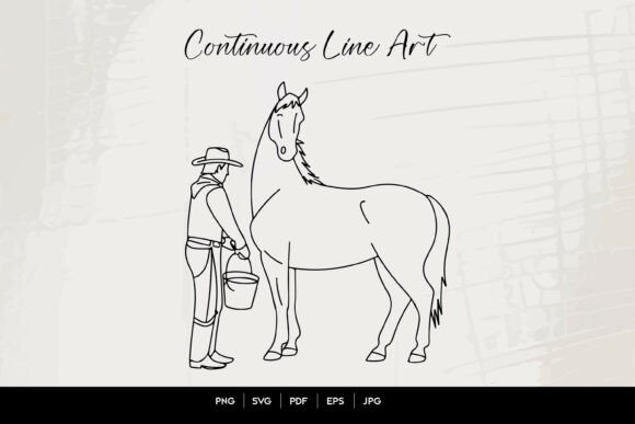 Cowboy with Horse Line Art Review: A Designer’s Perspective