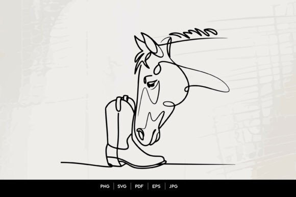 One Line Horse Head with Cowboy Boot: A Designer’s Perspective