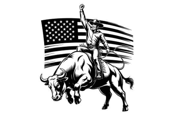 Rodeo, Bull Rider, Cowboy, American Flag Embroidery Design Review