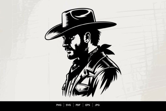 Vintage Western Cowboy Portrait Vector Review: A Bold Americana Embroidery Design