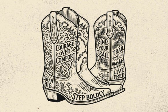 Western Boots Motivational SVG Review for Real Embroidery Projects