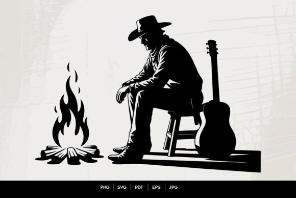 Western Cowboy Campfire Guitar Silhouette: A Practical Embroidery Design Review