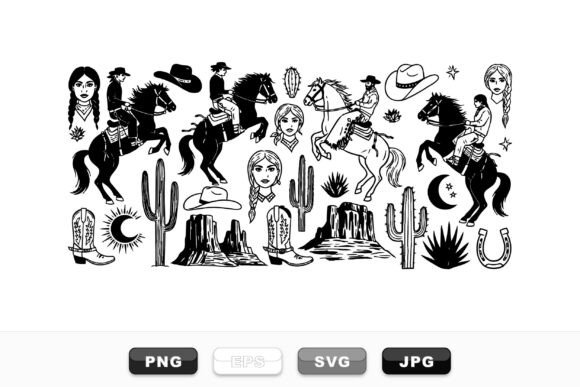 Western Cowboy Horse Clipart Set Review for Real Projects